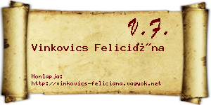 Vinkovics Feliciána névjegykártya